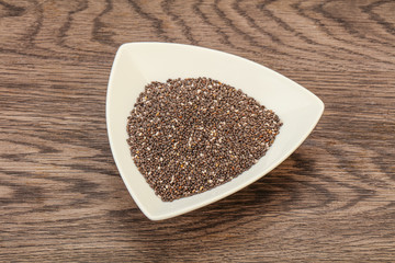 Seasoning chia seeds in the bowl