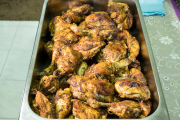 chicken roasted with arabian recipe in the tray