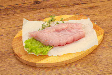 Raw turkey breast steak for cooking