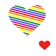 Heart in rainbow colorful lines - isolated on white background - vector. Gay Pride. LGBT concept.