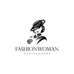 Fashion logo design. Awesome a fashion silhoutte. A fashion logotype.