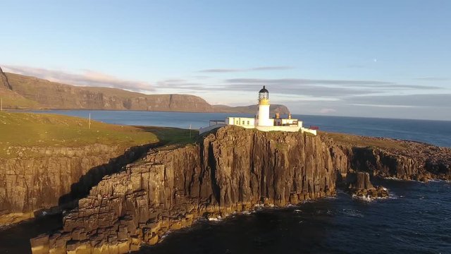 Neist Point Lighthouse Isle of Skye Drone Video Scotland