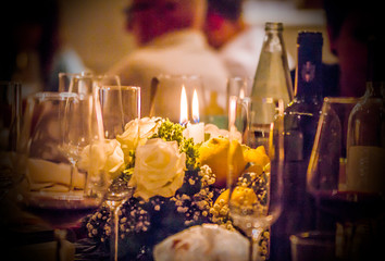 candles light up the table and give the right atmosphere to your party