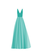 Blue prom dress. vector illustration