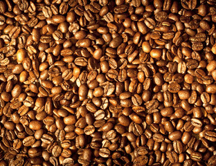 Dark brown rich coffee beans frame filled example