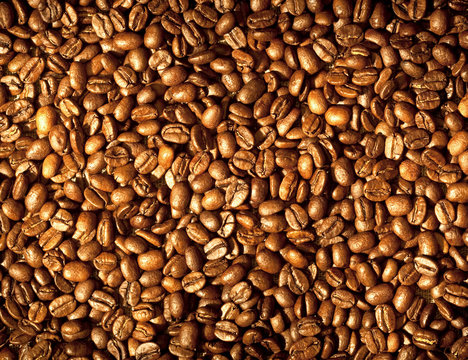Dark brown rich coffee beans frame filled example