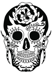 Day of  The Dead  sugar skull . Vector illustration