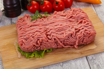 Raw turkey minced meat