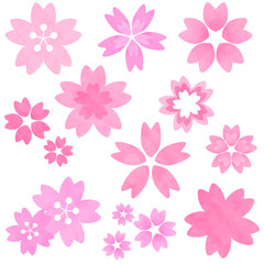 桜の素材セット　水彩風