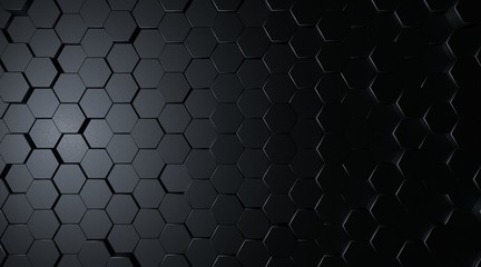 Geometric surface loop-geometric hexagon 1A: light bright clean minimal hexagonal grid pattern, canvas with random convexities and light and dark areas. 3d render, 3d illustration