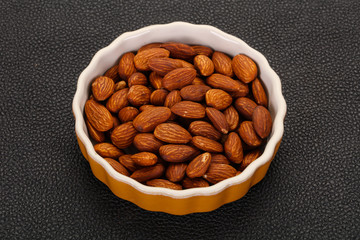 Almonds nuts heap