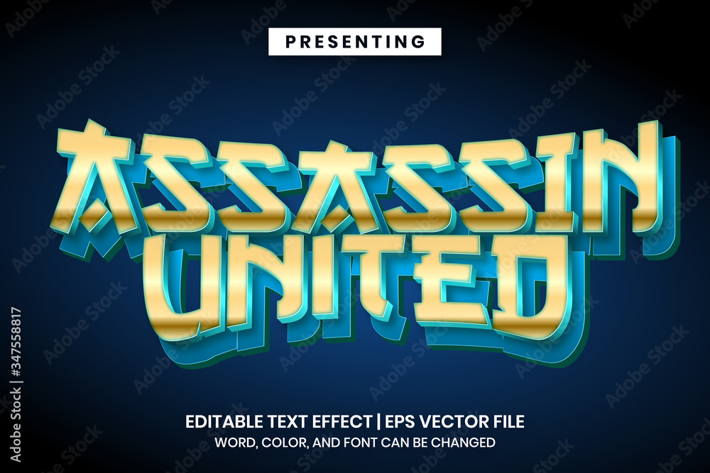 Poster assassin game logo template - editable text effect