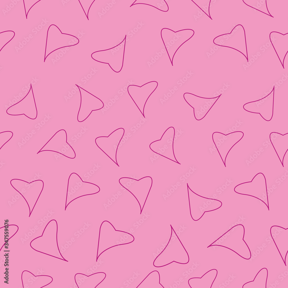 Poster pink hearts on light pink background repeat pattern print background design.