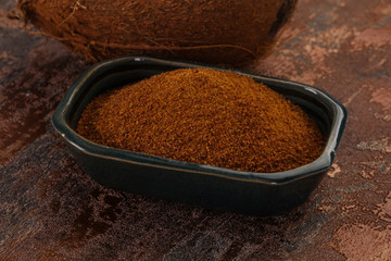 Coconut brown sugar in the bowl