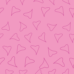 Pink hearts on light pink background repeat pattern print background design.