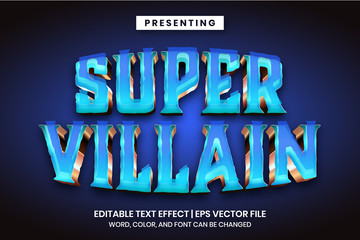 blue metallic game logo template - editable text effect