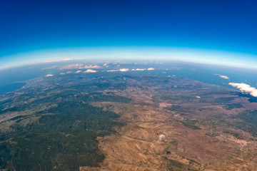 sicily aerial from airplane landscape