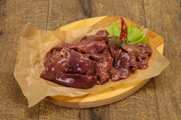Raw chicken liver ready for cooking