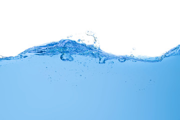 water wave with bubbles on white background
