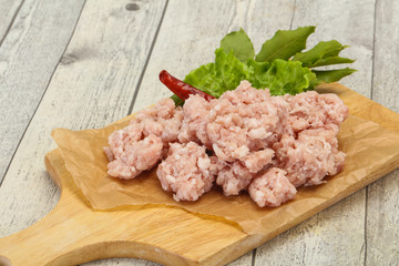 Homemade pork minced meat for cooking
