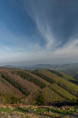 Color spring morning view from Pustevny in Beskydy mountains