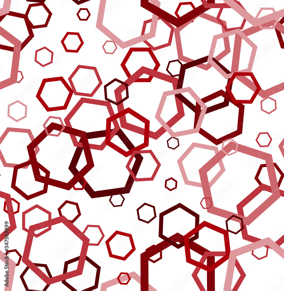 Poster random vector seamless pattern in hexagons.