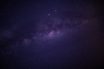 Panorama view universe space shot of milky way galaxy with stars on a night sky background. The...