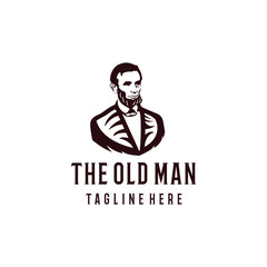 Old Man logo design. Awesome a old mansilhoutte. A old man logotype.