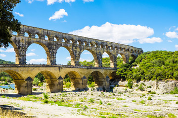 France Nimes August 4 2016 Pont du Guard, Provence, France, Europe