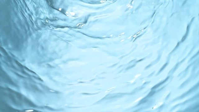 Super Slow Motion Abstract Shot of Rippling Blue Water Background at 1000fps.