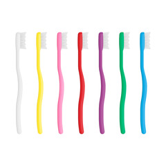 Set of toothbrush isolated on white background. Vector illustration.