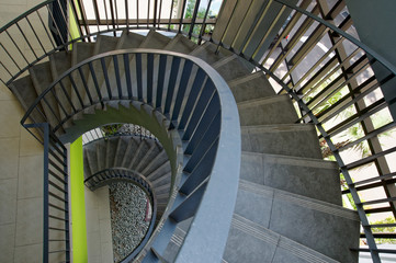 spiral staircase in the old building