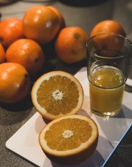 orange juice and oranges