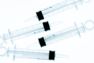 plastic disposable medical syringe