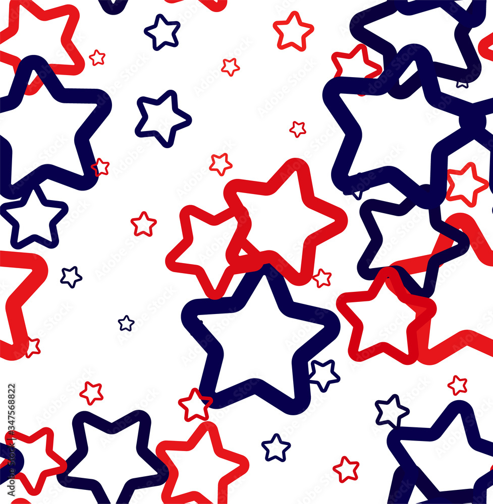 Poster random vector seamless pattern in stars.