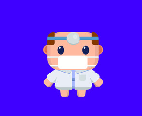 flat design little character vector, 
doctor