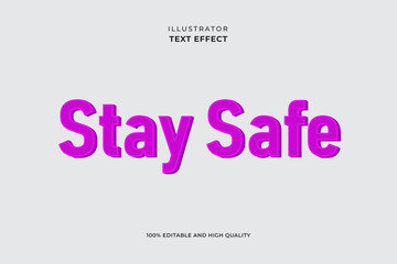 stay safe coronavirus simple text effect. with premium background