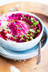 Chickpeas Hummus with Baked Beetroot