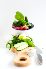 Slicing Salad with Fresh Vegetables