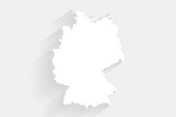 Simple white Germany map on gray background, vector