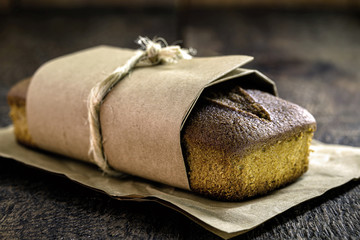 gluten-free vegan cake or added animal products. Vegan lifestyle.