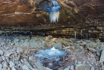 Icicles Hang From Arkansas's Glory Hole Falls