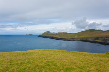 Vestmannaeyjar island beach day view, Iceland landscape.