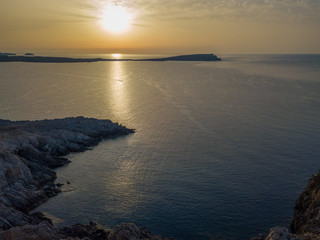 Sunset on the north coast of Menorca.