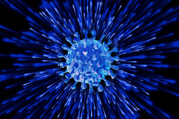 Unique 3d rendering illustration of a Coronavirus Virus Outbreak