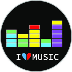 Musical multi-colored icon. Which can be used for example for a logo or icon.