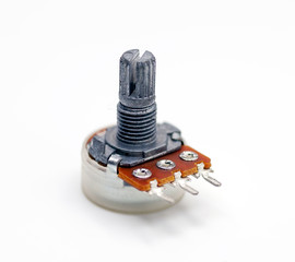 Variable resistor on white background.
