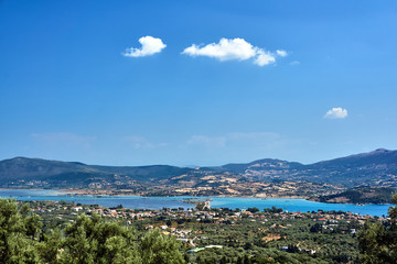 Naklejka na ściany i meble View from the Greek island of Lefkada to the Ionian Sea.