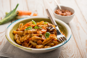 gnocchetti with red sicilian pesto
