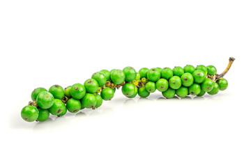 Pepper seeds,Piper nigrum Linn isolated on white background